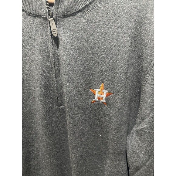 Houston Astros X Vineyard Vines Cashmere Blend 1/4 Zip Pullover Sweatshirt Sz XL - Picture 2 of 6